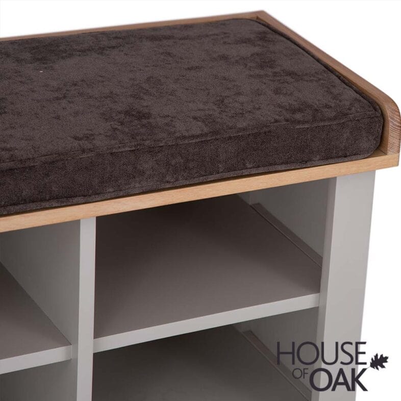 Roma Oak Hall Bench in Grey Painted - Image 7