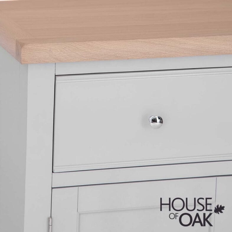 Roma Oak 2 Door 2 Drawer Sideboard in Grey Painted - Image 7