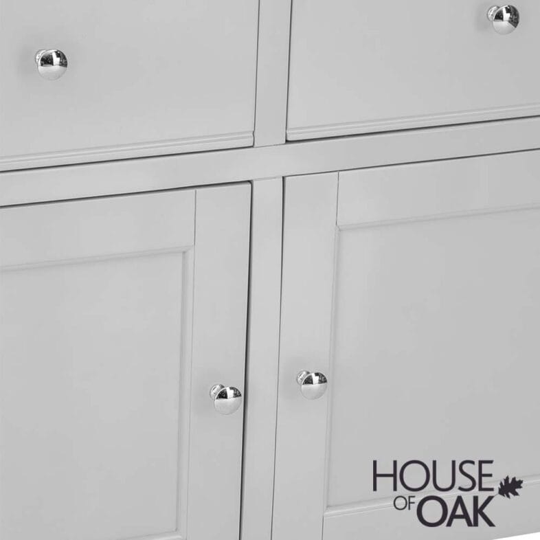 Roma Oak 2 Door 2 Drawer Sideboard in Grey Painted - Image 9