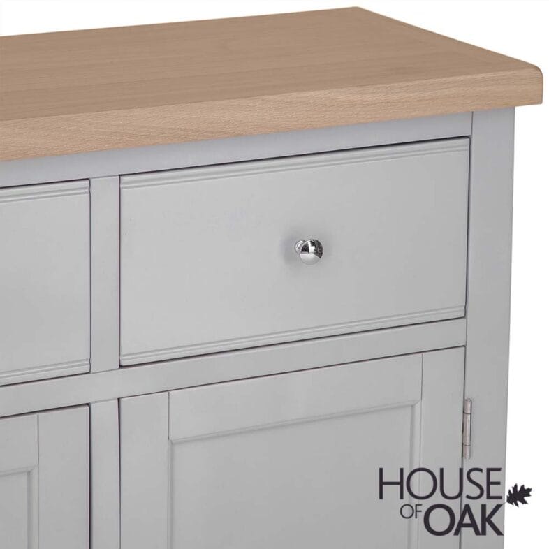 Roma Oak 2 Door 2 Drawer Sideboard in Grey Painted - Image 10