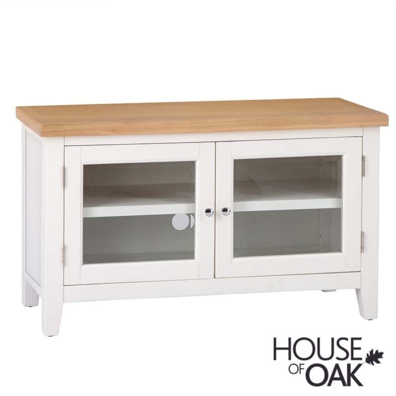 Roma Oak TV Cabinet in White Painted - Image 3