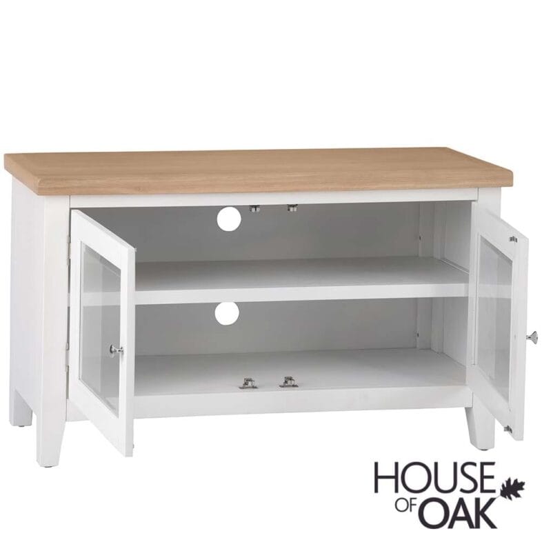 Roma Oak TV Cabinet in White Painted - Image 4