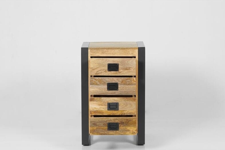 Forge Industrial Furniture 4 Drawer Bedside Cabinet - Image 3