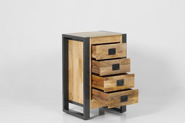 Forge Industrial Furniture 4 Drawer Bedside Cabinet - Image 2