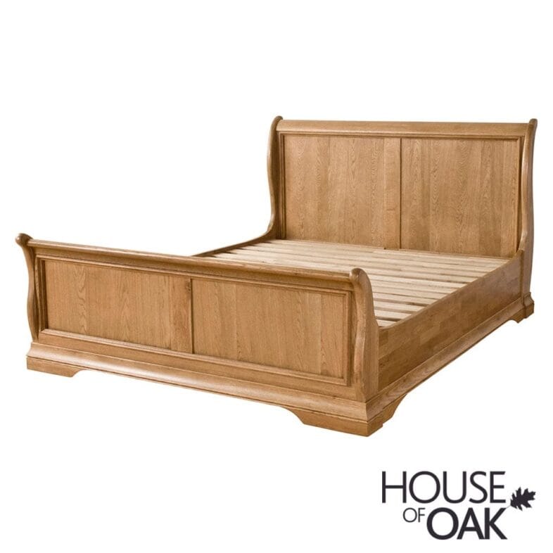 Paris Solid Oak 4FT 6'' Double Sleigh Bed - Image 2