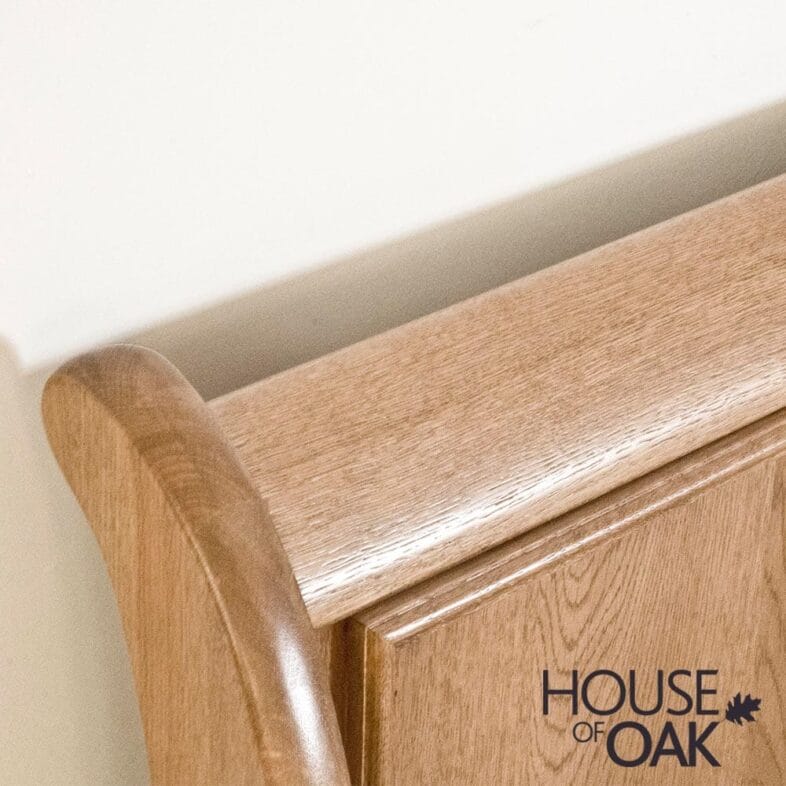 Paris Solid Oak 4FT 6'' Double Sleigh Bed - Image 4