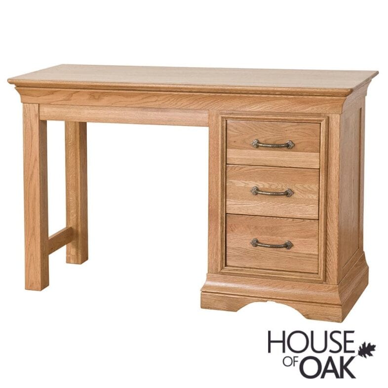 Paris Solid Oak Single Pedestal Dressing Table - Image 13