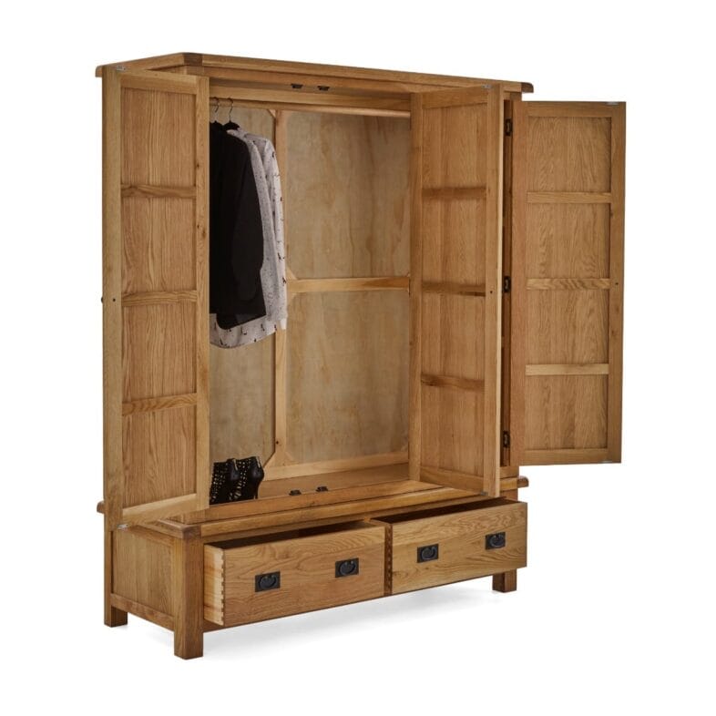 Oxford Oak Triple Wardrobe with Drawers - Image 2