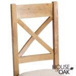 Harewood Oak Cross Back Chair Fabric Seat - Image 6