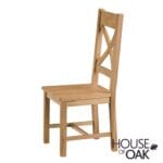 Harewood Oak Cross Back Chair Wooden Seat - Image 4