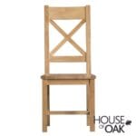 Harewood Oak Cross Back Chair Wooden Seat - Image 7
