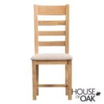 Harewood Oak Ladder Back Chair Fabric Seat - Image 6