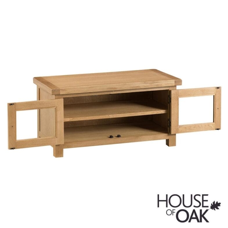 Harewood Oak Standard TV Unit With 2 Glazed Doors - Image 3