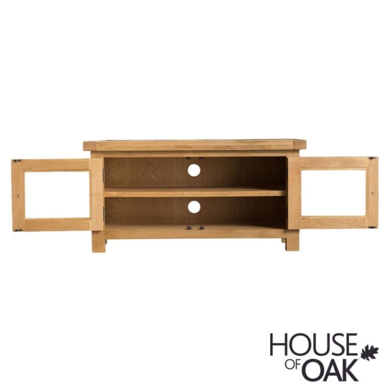 Harewood Oak Standard TV Unit With 2 Glazed Doors - Image 4