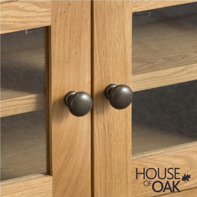 Harewood Oak Standard TV Unit With 2 Glazed Doors - Image 5