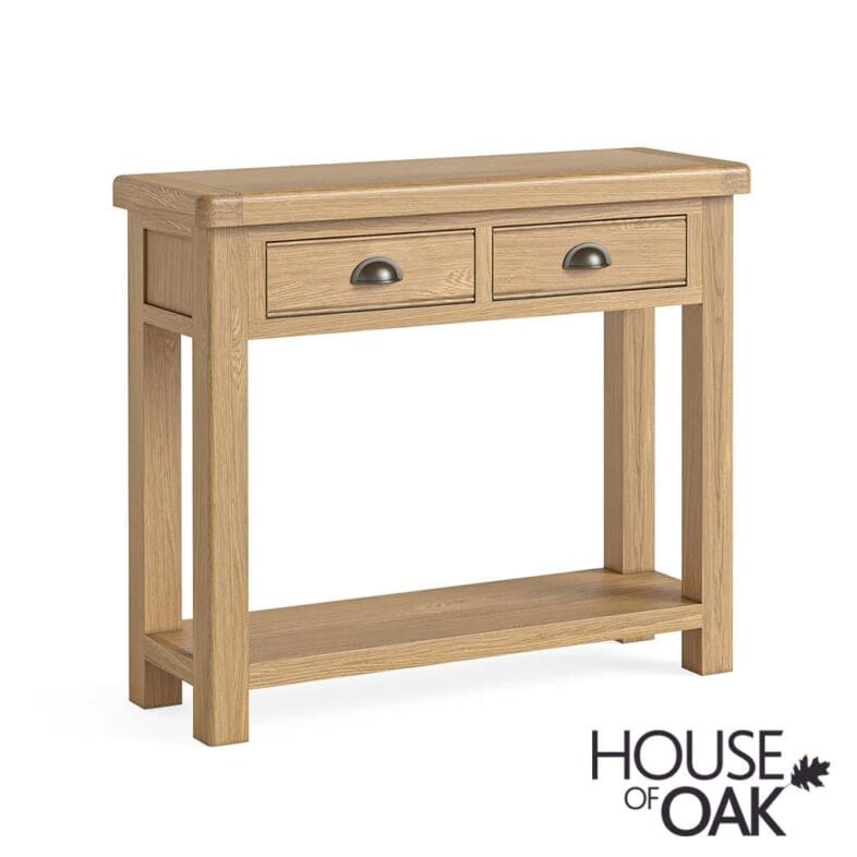 London Oak 2 Drawer Hall Table