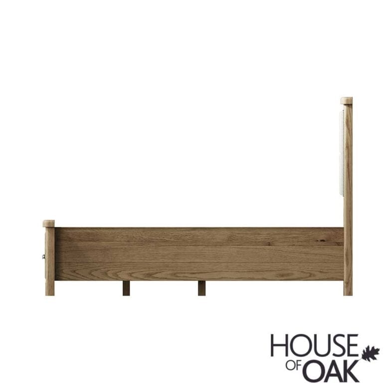 Chatsworth Oak King Size Bed With Fabric Headboard and 2-Drawer Footboard - Image 7