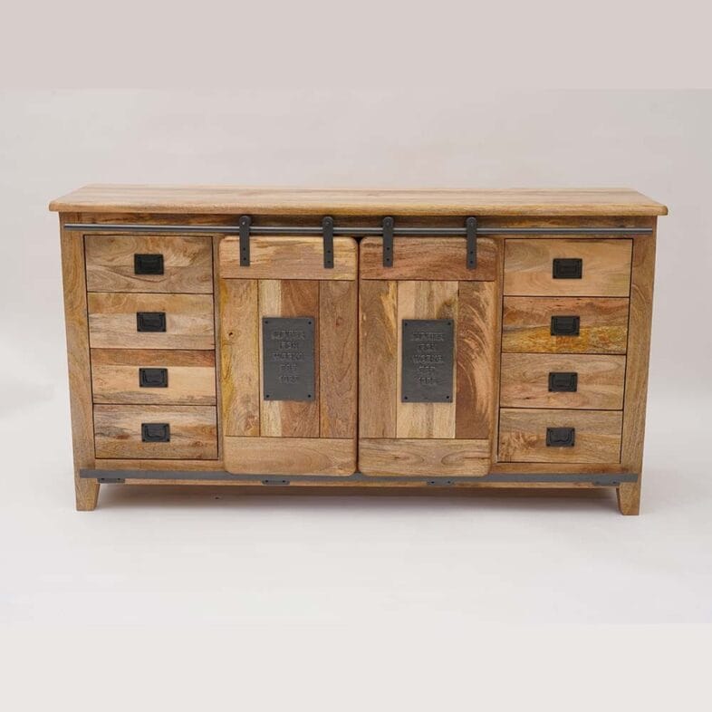 Fusion Light Mango Wood 8 Drawer Sideboard - Image 3