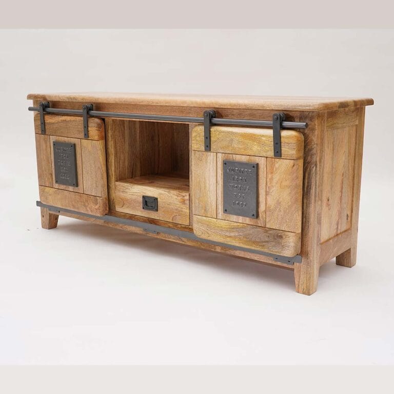 Fusion Light Mango Wood 2 Door TV Unit