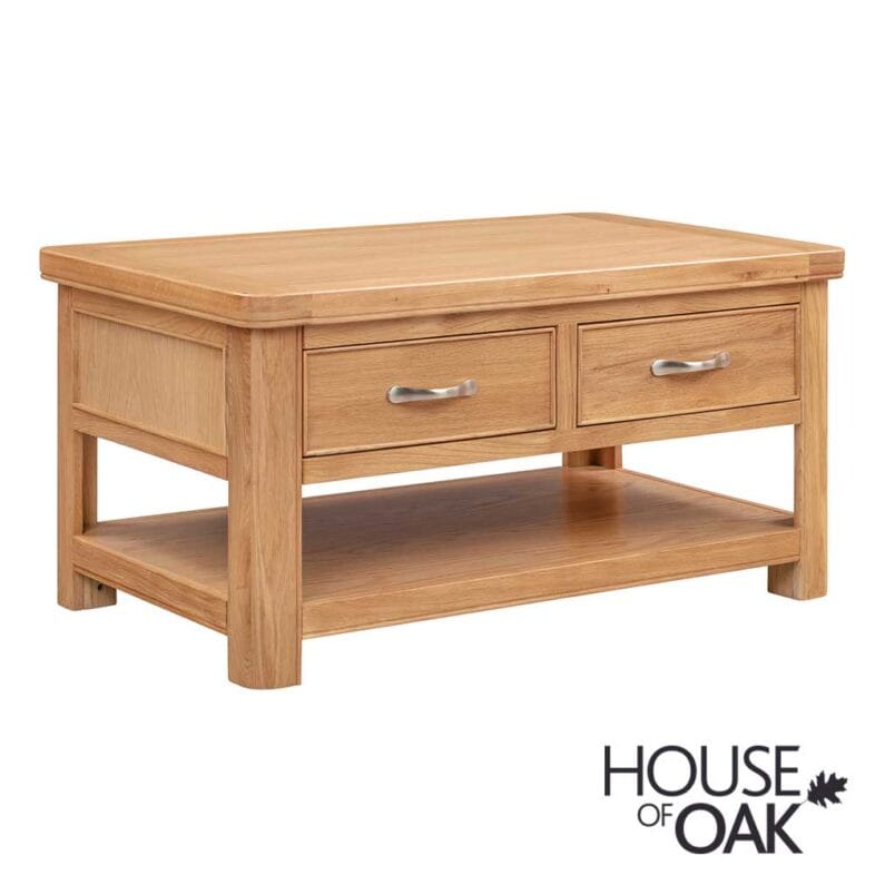 Kensington Oak 2 Drawer Coffee Table - Image 3