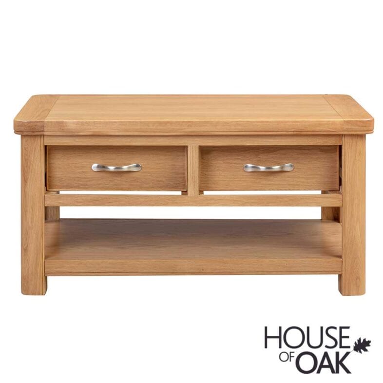 Kensington Oak 2 Drawer Coffee Table - Image 5