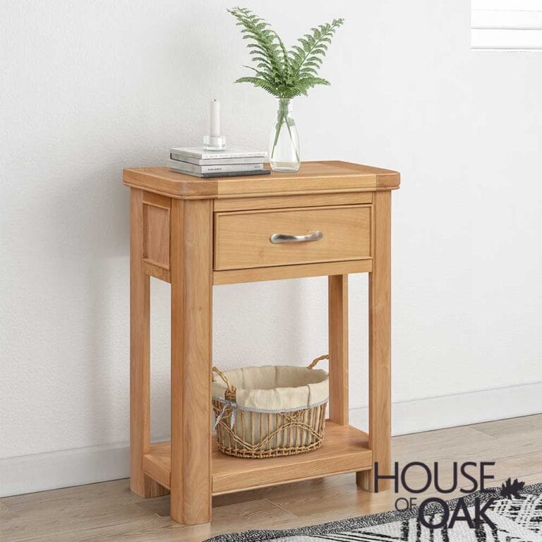 Kensington Oak Small Console Table 1 Drawer
