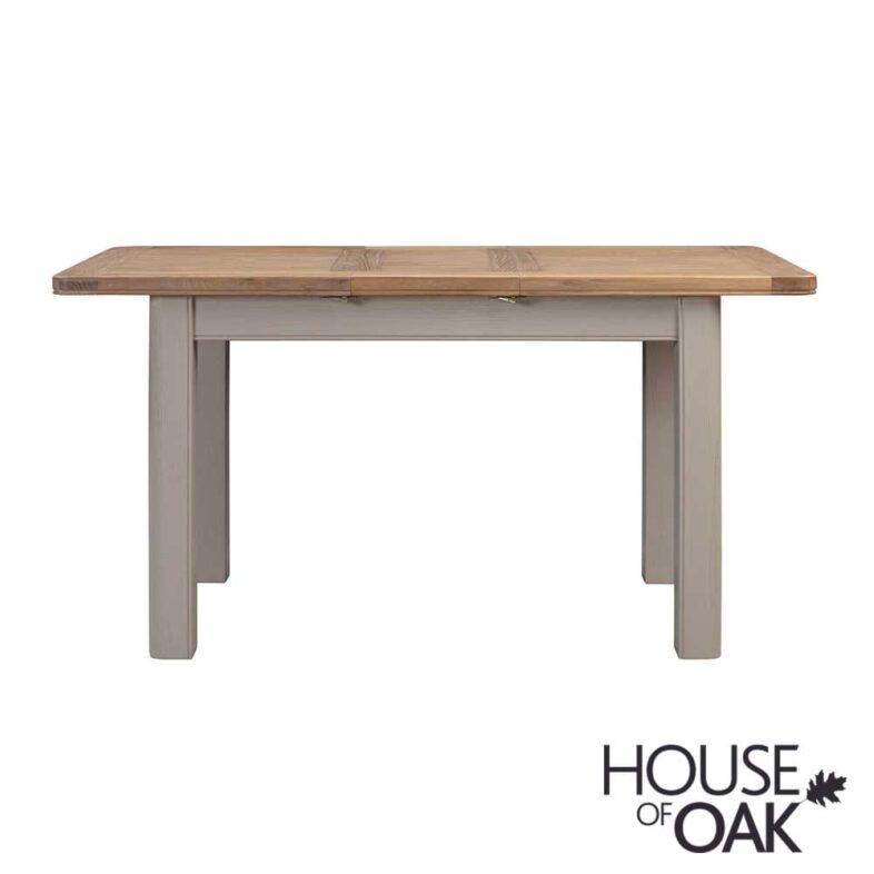 Kensington Putty Grey Painted Oak 120cm Butterfly Extending Dining Table - Image 2
