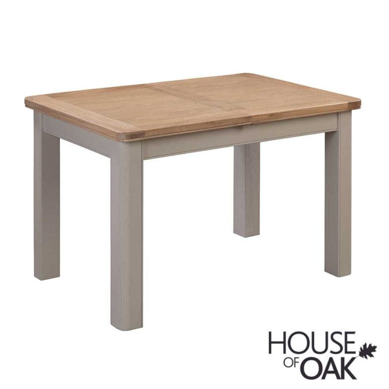 Kensington Putty Grey Painted Oak 120cm Butterfly Extending Dining Table - Image 4