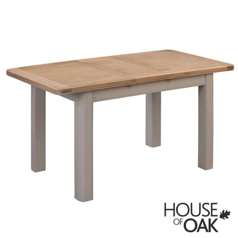 Kensington Putty Grey Painted Oak 120cm Butterfly Extending Dining Table - Image 5