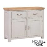 Kensington Putty Grey Painted Oak 2 Door 2 Drawer Sideboard - Image 3