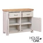 Kensington Putty Grey Painted Oak 2 Door 2 Drawer Sideboard - Image 4