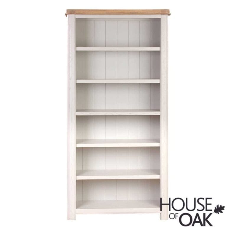 Kensington Putty Grey Painted Oak Tall Bookcase - Image 2