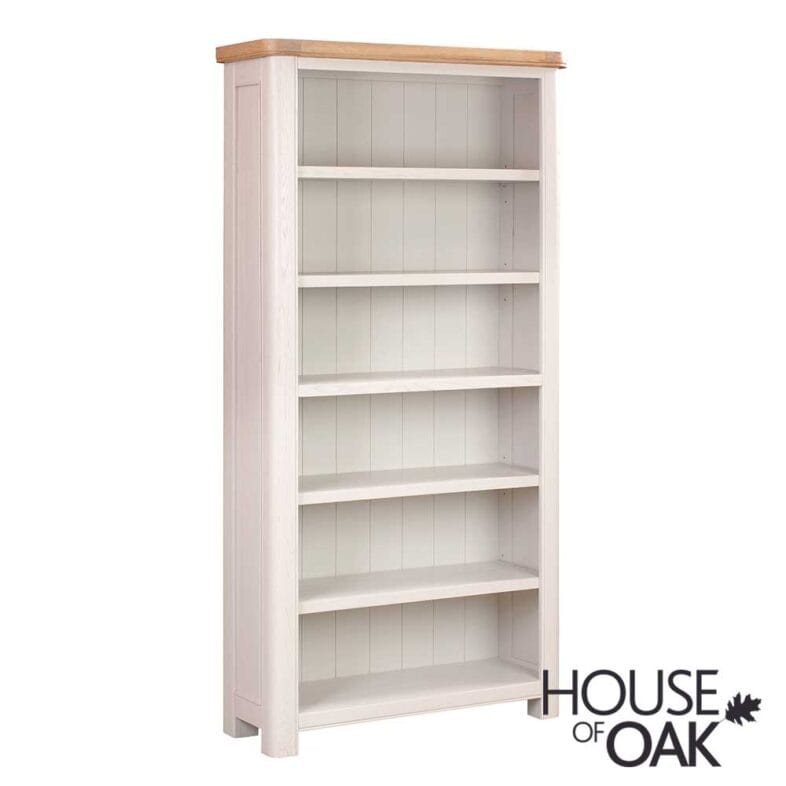Kensington Putty Grey Painted Oak Tall Bookcase - Image 3