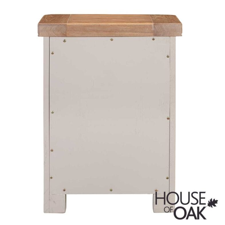 Kensington Putty Grey Painted Oak 3 Drawer Bedside Cabinet - Image 6