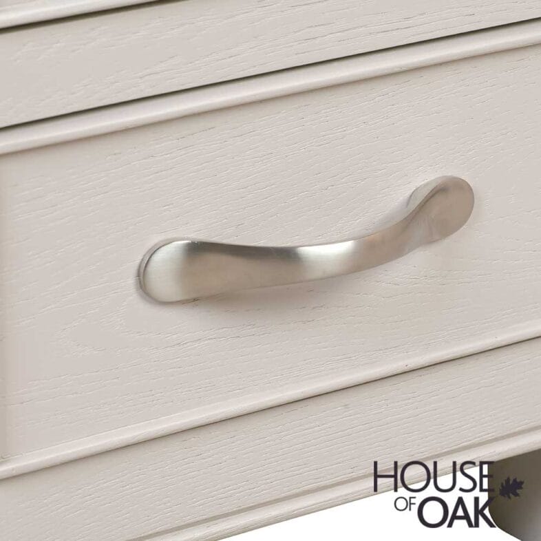 Kensington Putty Grey Painted Oak 3 Drawer Bedside Cabinet - Image 8