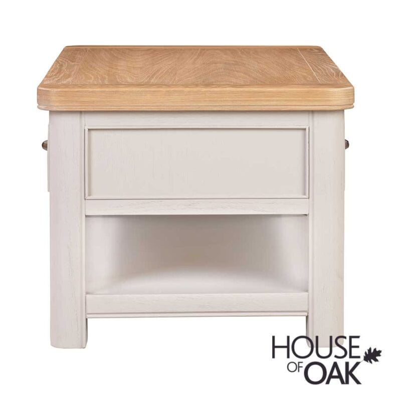 Kensington Putty Grey Painted Oak Coffee Table With Drawers - Image 5