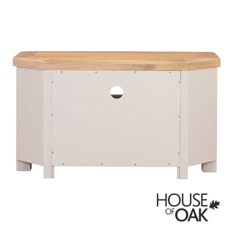 Kensington Putty Grey Painted Oak Corner TV Unit - Image 6