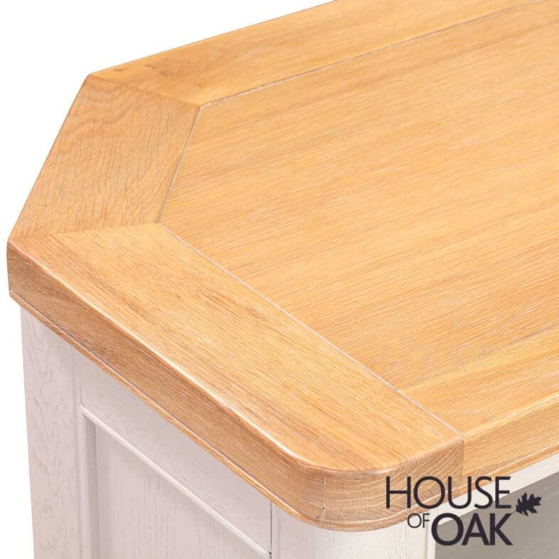 Kensington Putty Grey Painted Oak Corner TV Unit - Image 9