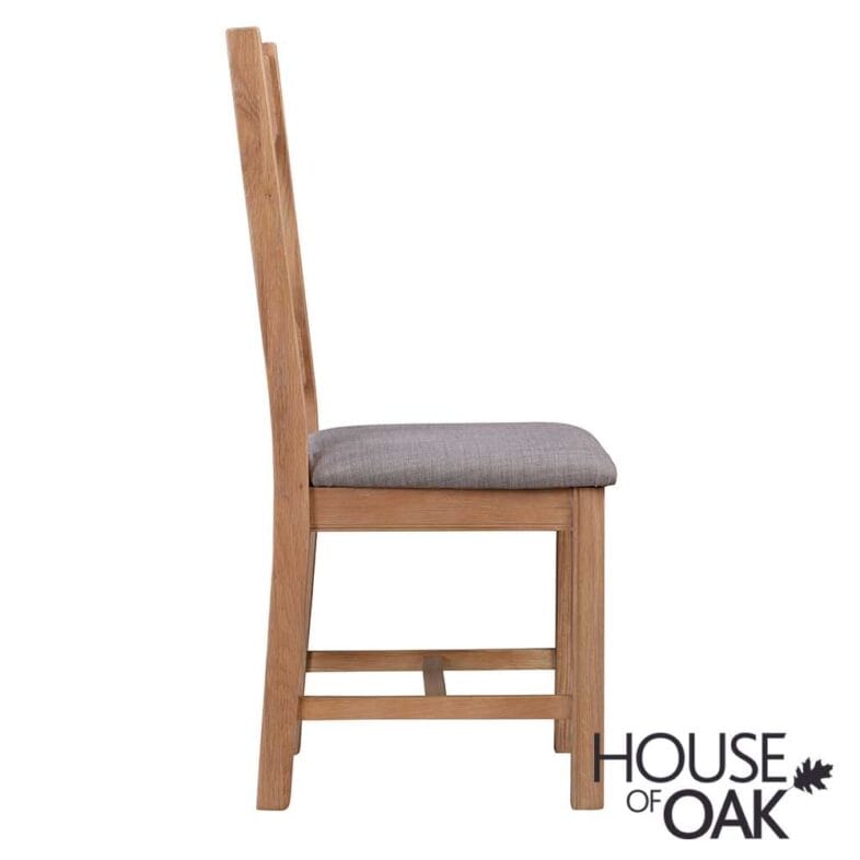 Kensington Putty Grey Painted Oak Dining Chair With Grey Seat Pad - Image 2