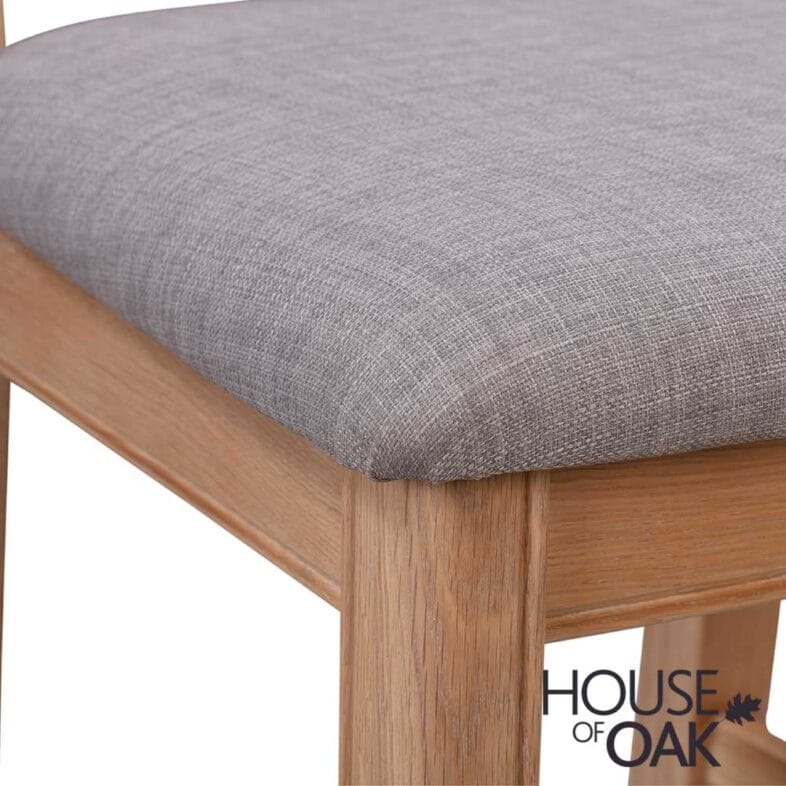 Kensington Putty Grey Painted Oak Dining Chair With Grey Seat Pad - Image 5