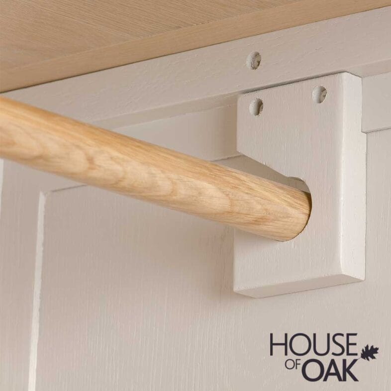 Kensington Putty Grey Painted Oak Double Wardrobe - Image 7