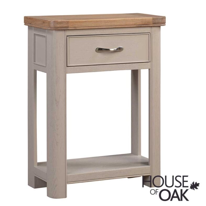 Kensington Putty Grey Painted Oak Small Console Table - Image 3