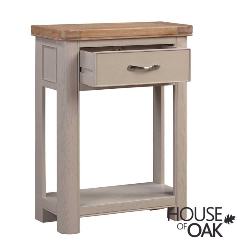 Kensington Putty Grey Painted Oak Small Console Table - Image 4