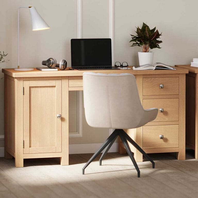 Keswick Oak Double Pedestal Office Desk