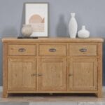 Knightsbridge Oak 3 Door 3 Drawer Sideboard