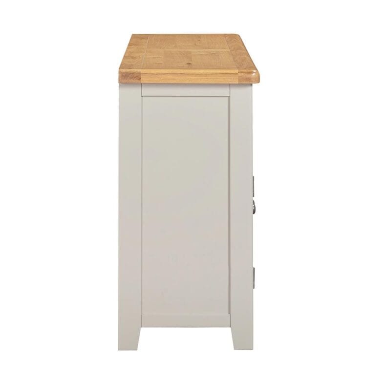 Knightsbridge Oak 3 Door 3 Drawer Sideboard in Grey Painted - Image 5