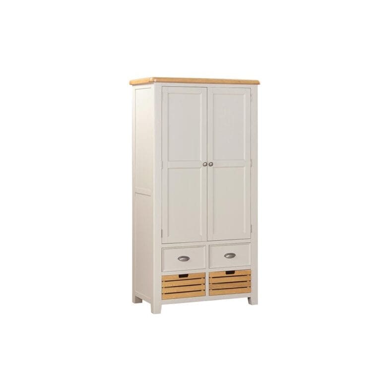 Knightsbridge Oak Double Larder Cupboard in Grey Painted - Image 3