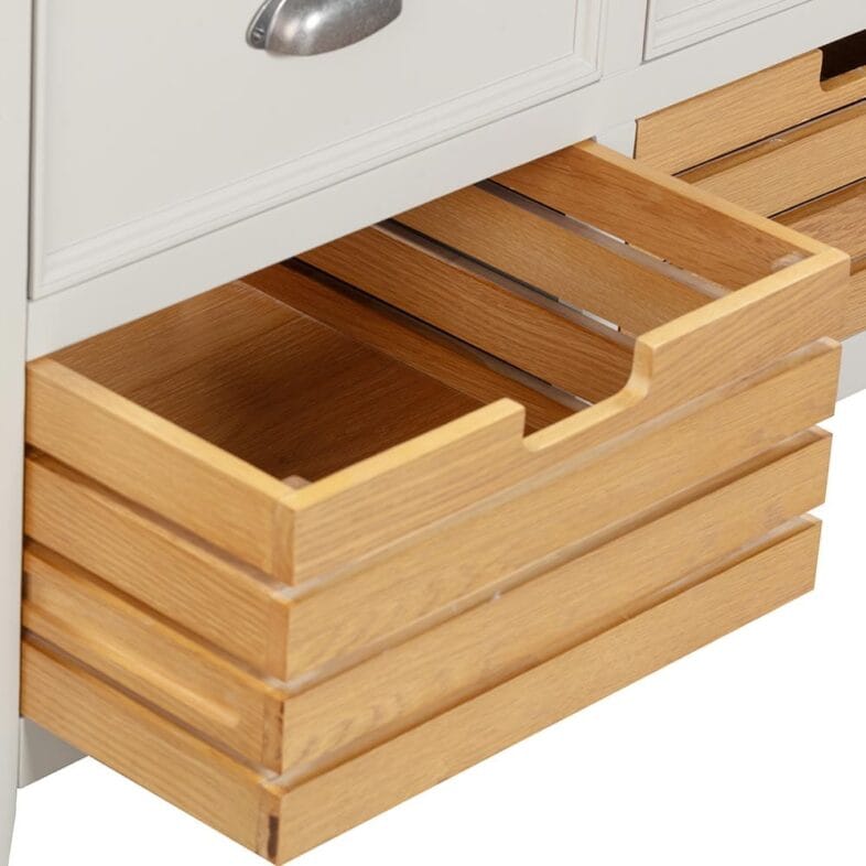 Knightsbridge Oak Double Larder Cupboard in Grey Painted - Image 5
