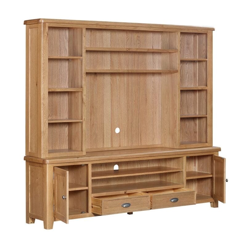 Knightsbridge Oak Extra Large TV Unit and Media Strorage Unit - Image 4
