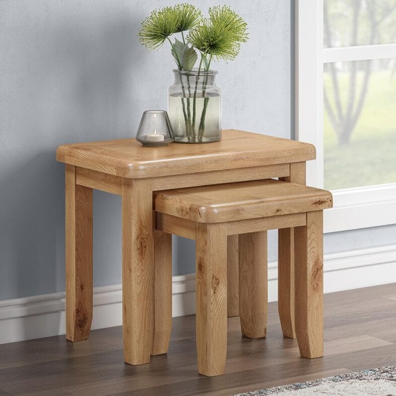 Knightsbridge Oak Nest of 2 Tables